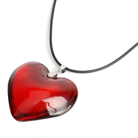 43mm Red Love Heart Crystal Bead   Necklaces