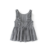 NSZ Women Tank Top Summer Sleeveless Plaid Shirt