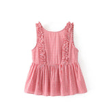 NSZ Women Tank Top Summer Sleeveless Plaid Shirt