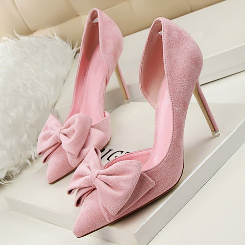 High heels pink women's shoes