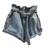 Summer Buttons Bandage Denim Shorts