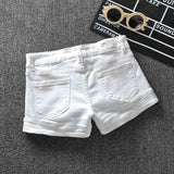 Plus Size 3XL White Denim Shorts Women