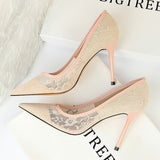 LAKESHI 2019 New Elegant Lace Women Shoes