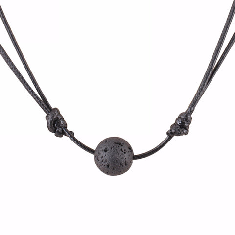 Adjustable Leather Chain Choker Necklace