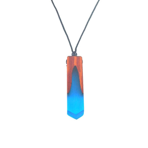 Retro pendant, wood and resin necklace fashion jewelry for men and women