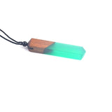Retro pendant, wood and resin necklace fashion jewelry for men and women