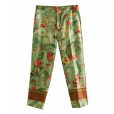 Women Casual Flower Print Pants 2019