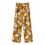 Women Casual High Waist Print Straight Pants 2019