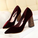 Women's shoes with red thick heels
