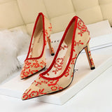 New High Heel Shoes Elegant Embroidery Women Pumps Fashion Women Shoes