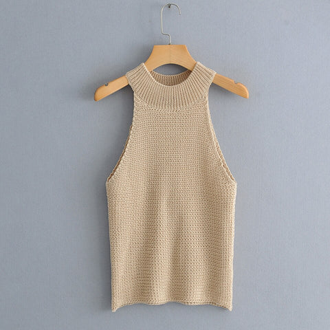 Women Casual Slim Knitted Tank Tops 2019
