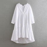 Women Loose Solid Casual Dress 2019