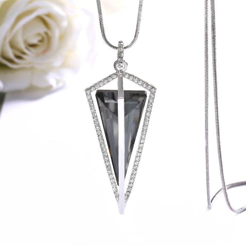 Simple Crystal Triangle Long Necklaces